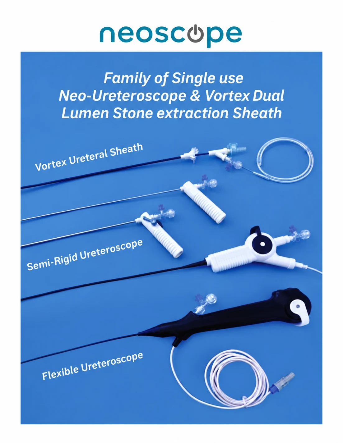 NeoScope flexible and semi-rigid single-use ureteroscopes